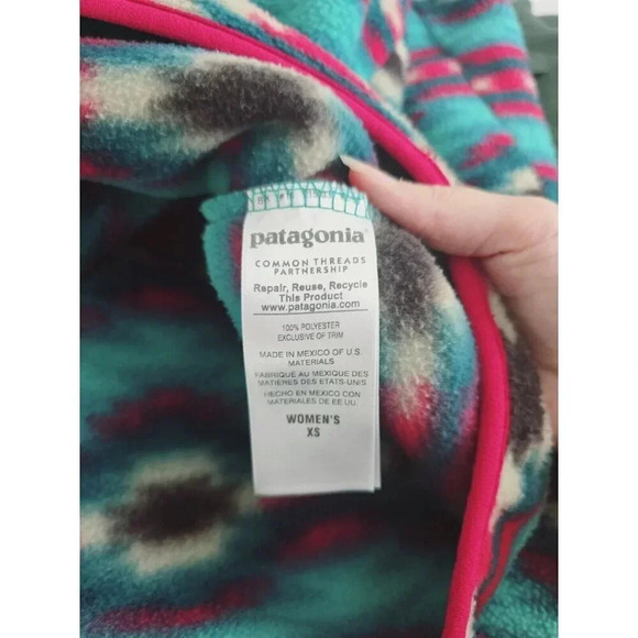 Patagonia Synchilla Wild Desert Aztec Western Pullover Fleece Jacket Sweater XS - Picture 13 of 14